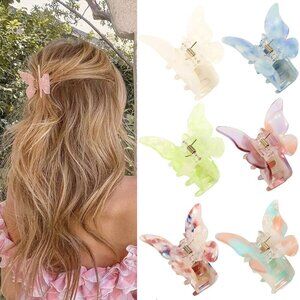 Hair Claw Butterfly Tortoise Shell Jaw Clips 2.3 inch Beautiful Hair Accessories